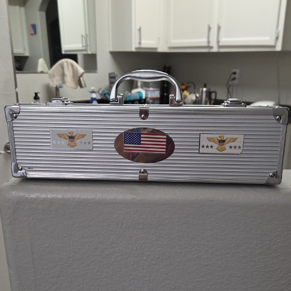 BBQ Silver Utensil Case